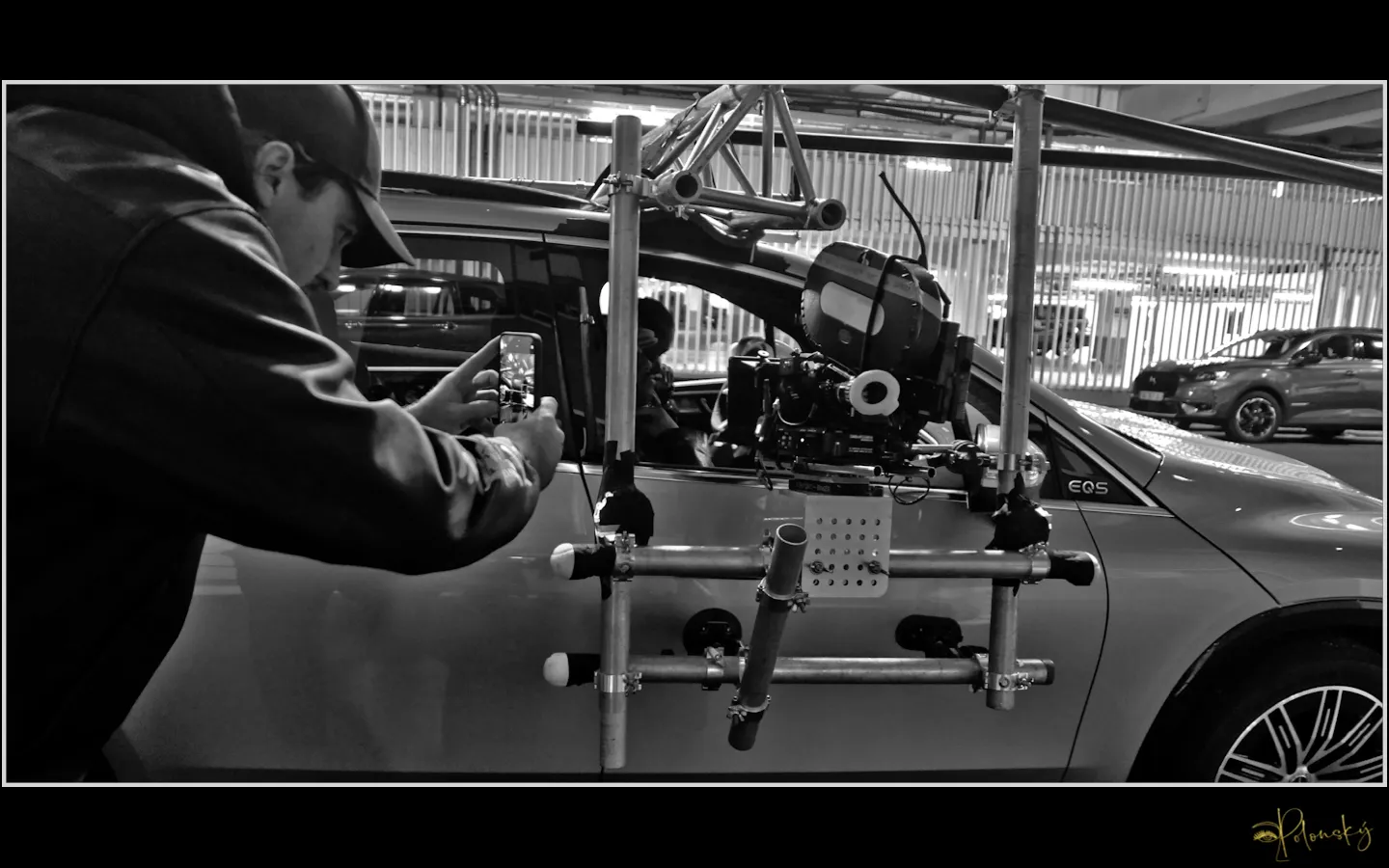 Dolly et chariot de travelling en tournage